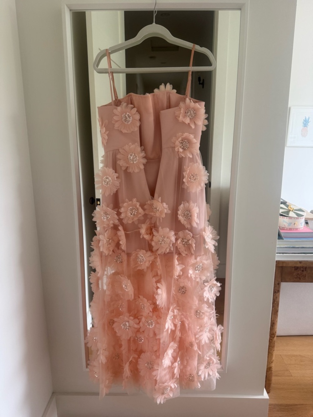 Helsi Audrey 3D Floral Midi Dress - Peach - Picture 6 of 8